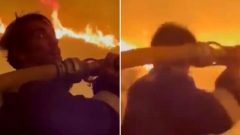 İbrahim Çelikkol alevlerin içine hortumla daldı