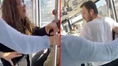 Metrobüste gözü dönen kadın, hem hakaretler savurdu hem adamın yüzüne tükürdü