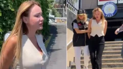 Ters kelepçeyle gözaltına alınan Meral Kaplan, adliyeye gözyaşları içinde sevk edildi