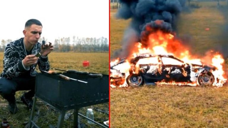 Rus sosyal medya fenomeni lüks aracını yaktı