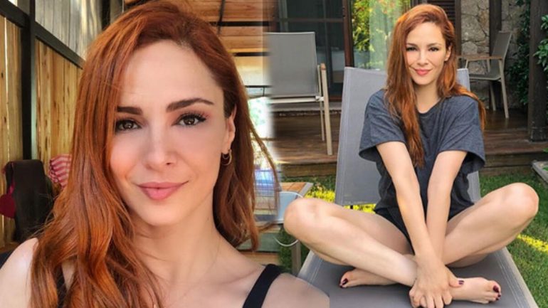 Oyuncu Mine Tugay’dan göğüs dekolteli pozlar! Sosyal medyayı saldı