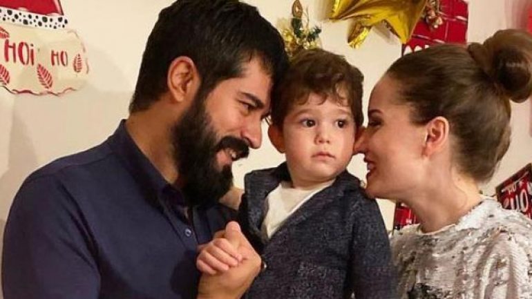 Fariye ve Burak’tan oğulları Karan ile yeni yıl pozu!