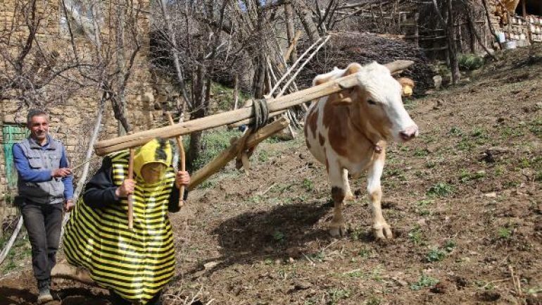 Ünlü türkücü arı kostümü giyip, hayvanlarla helalleşti