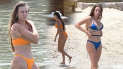 Serenay Sarıkaya plaja indi! Gören fiziğine hayran kaldı