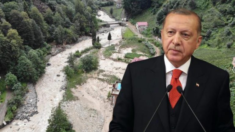 Erdoğan’dan Rize sel fekaletine ilişkin açıklama: Ağaçlar sökülüp çaylık yapıldı