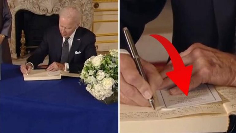 Biden kameralardan yine kaçamadı, bu seferki gündemi kopya kağıdı