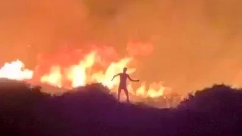 Korku filmi gibi! Ateşe verdiği ormanda diri diri yanacaktı, kaçarken yakalandı