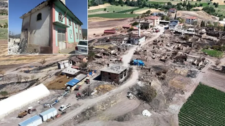 Köyün tamamı kül oldu, bir tek burası sağlam kaldı
